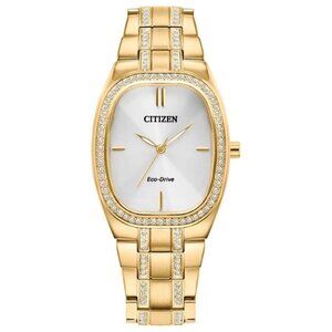 Citizen Women's Crystal Accents Eco-Drive Gold Watch 28MM EM1082-50A